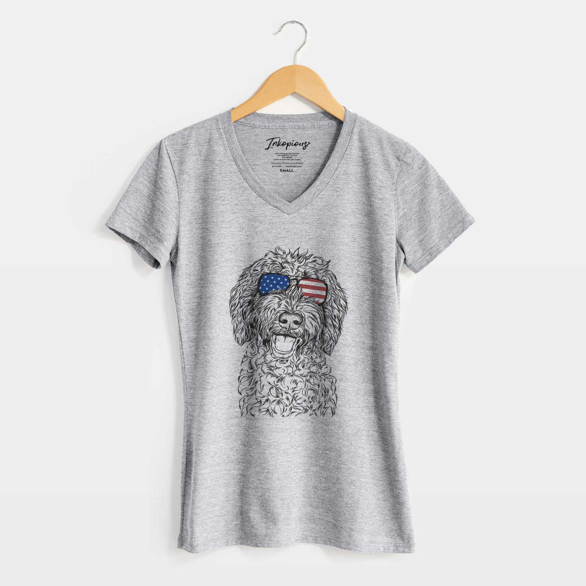 USA Jack the Chocolate Labradoodle - Women&#39;s Perfect V-neck Shirt