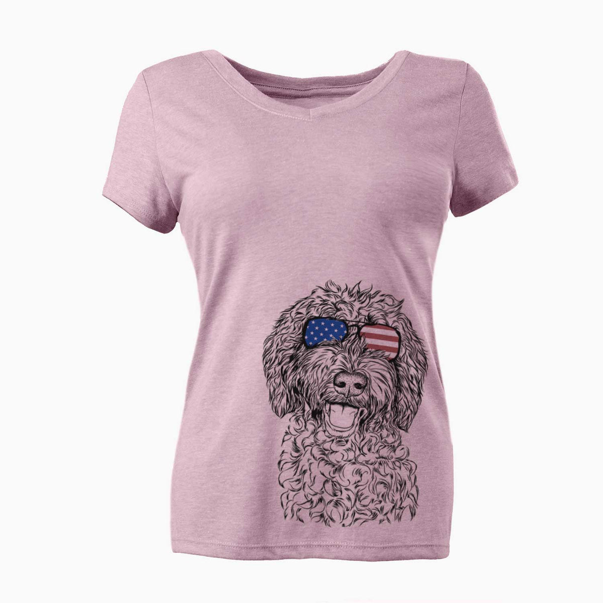 USA Jack the Chocolate Labradoodle - Women's Perfect V-neck Shirt