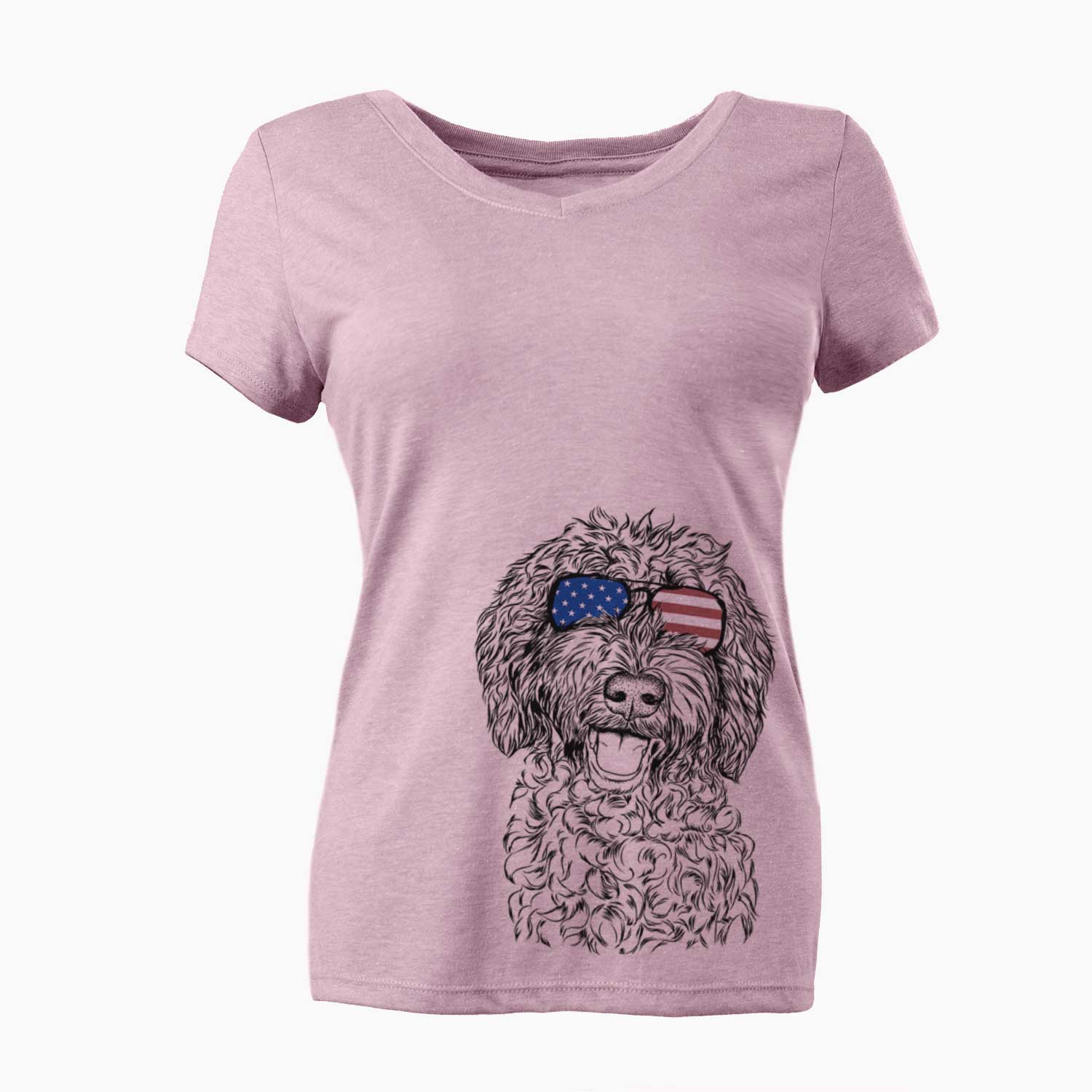 USA Jack the Chocolate Labradoodle - Women's Perfect V-neck Shirt