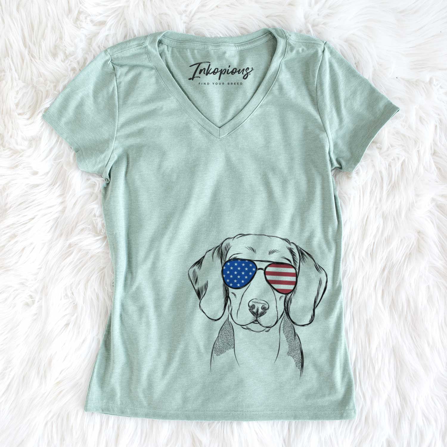 USA Jake the Beagle - Women's Perfect V-neck Shirt