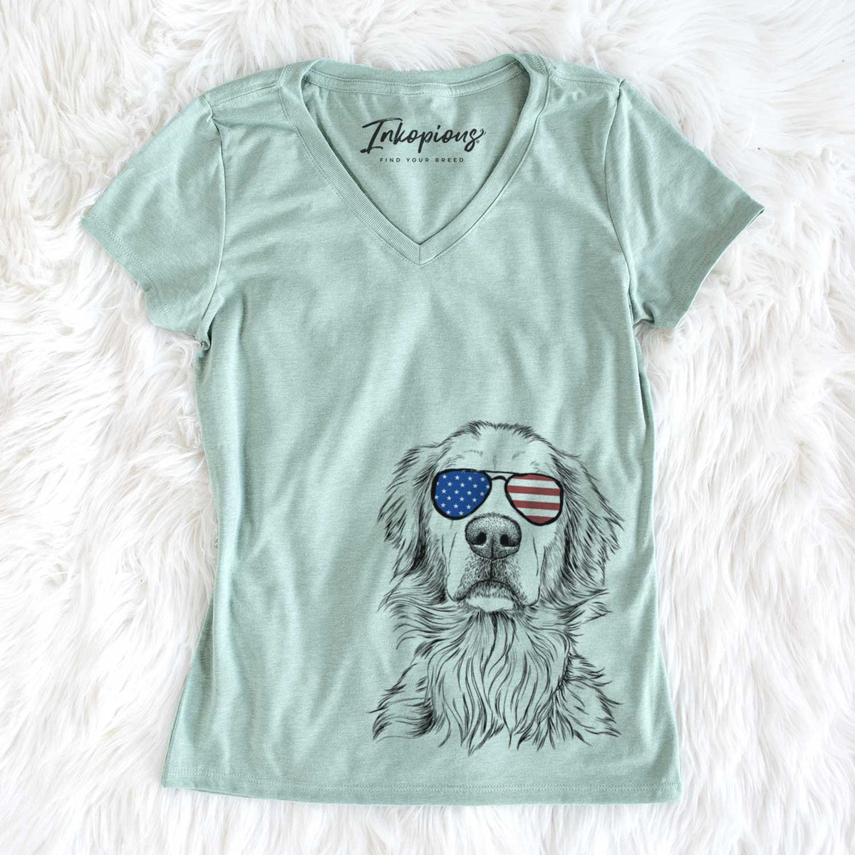 USA Jake aroni the Golden Retriever - Women's Perfect V-neck Shirt