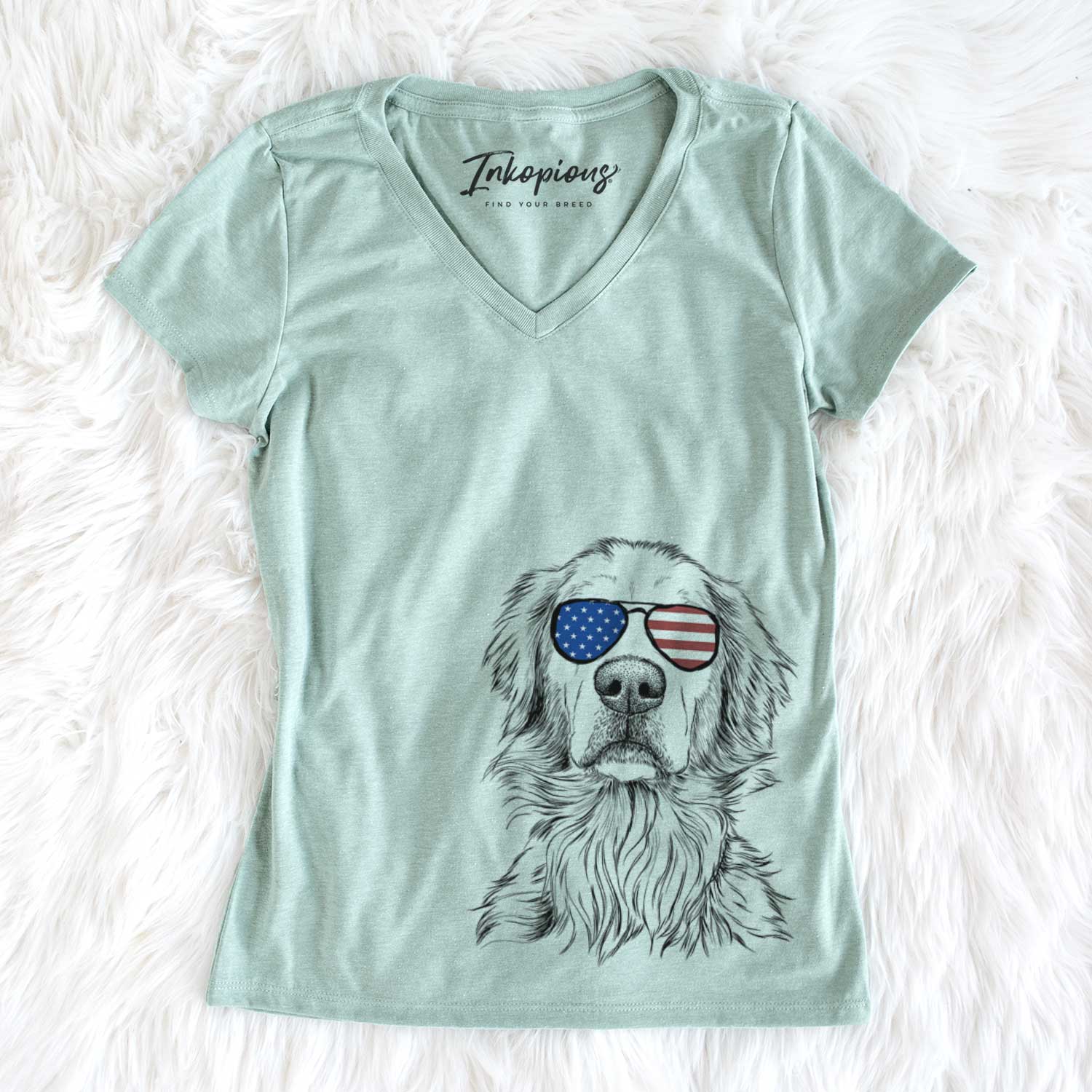 USA Jake aroni the Golden Retriever - Women's Perfect V-neck Shirt