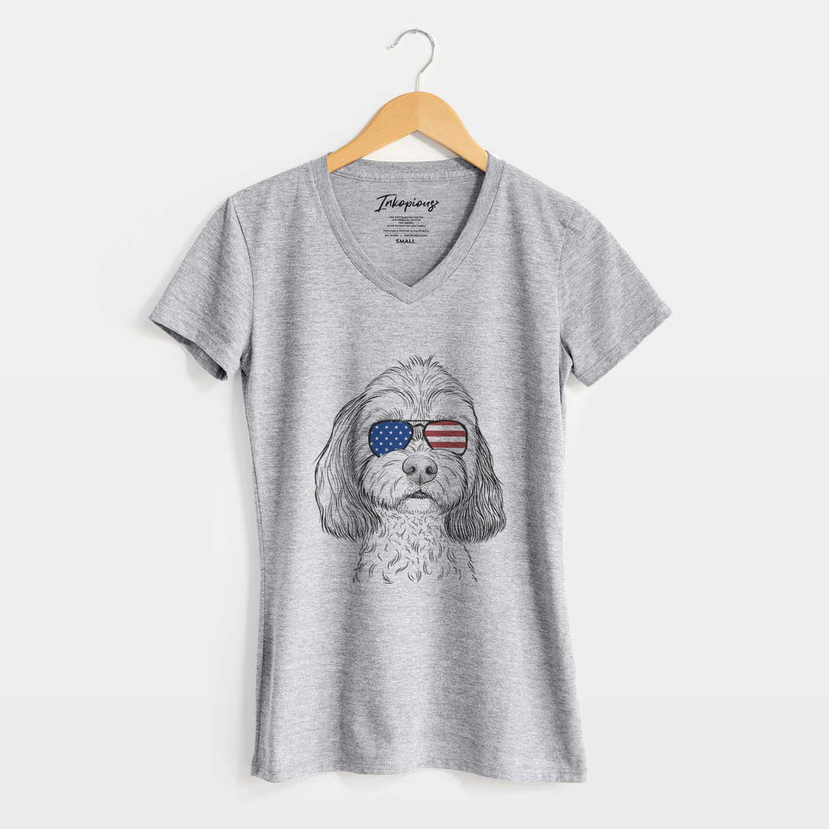 USA Jasper Diggins the Cavapoo - Women&#39;s Perfect V-neck Shirt