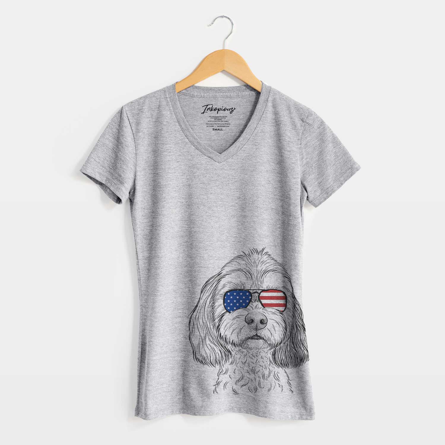 USA Jasper Diggins the Cavapoo - Women's Perfect V-neck Shirt