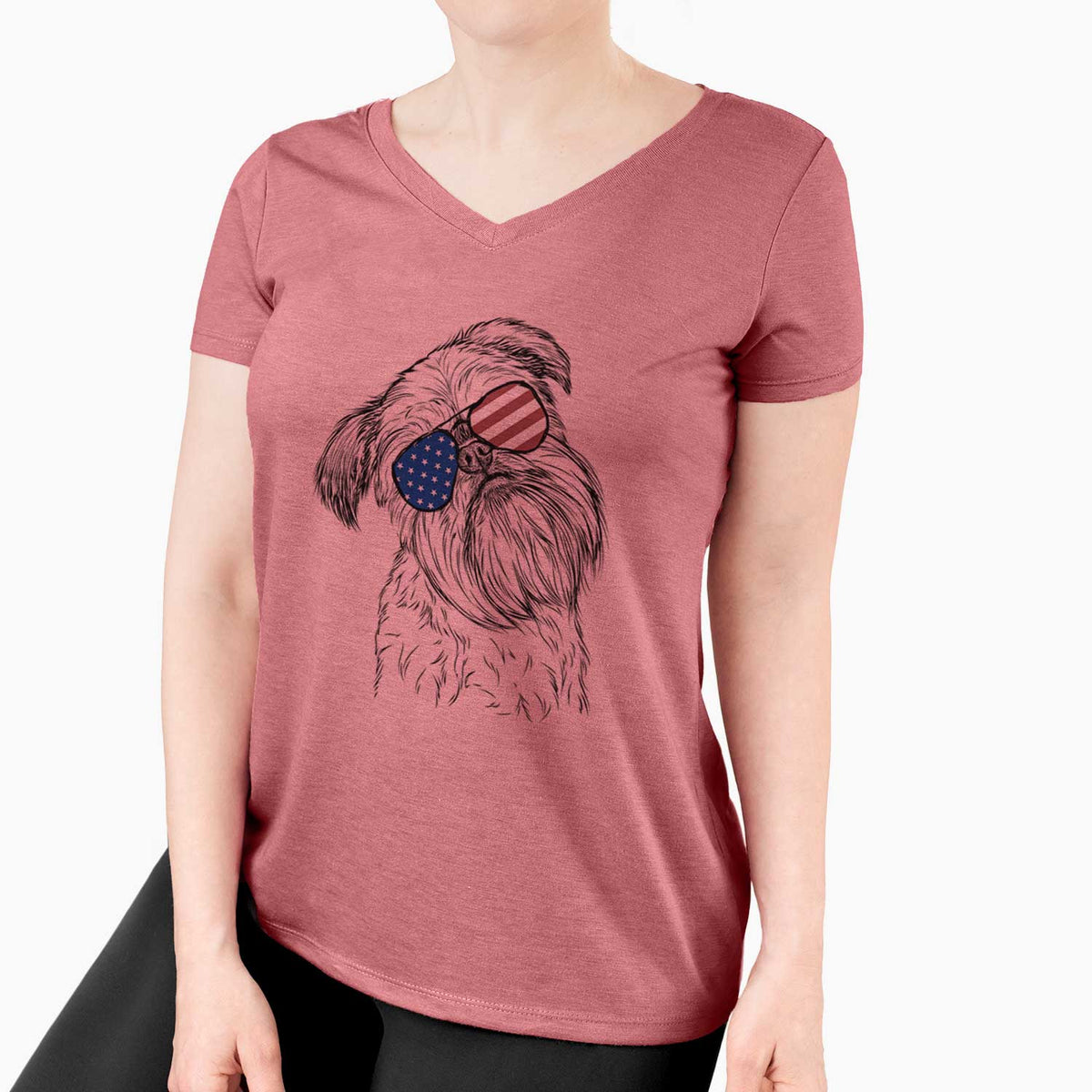 USA Jasper Joe the Brussels Griffon - Women's Perfect V-neck Shirt