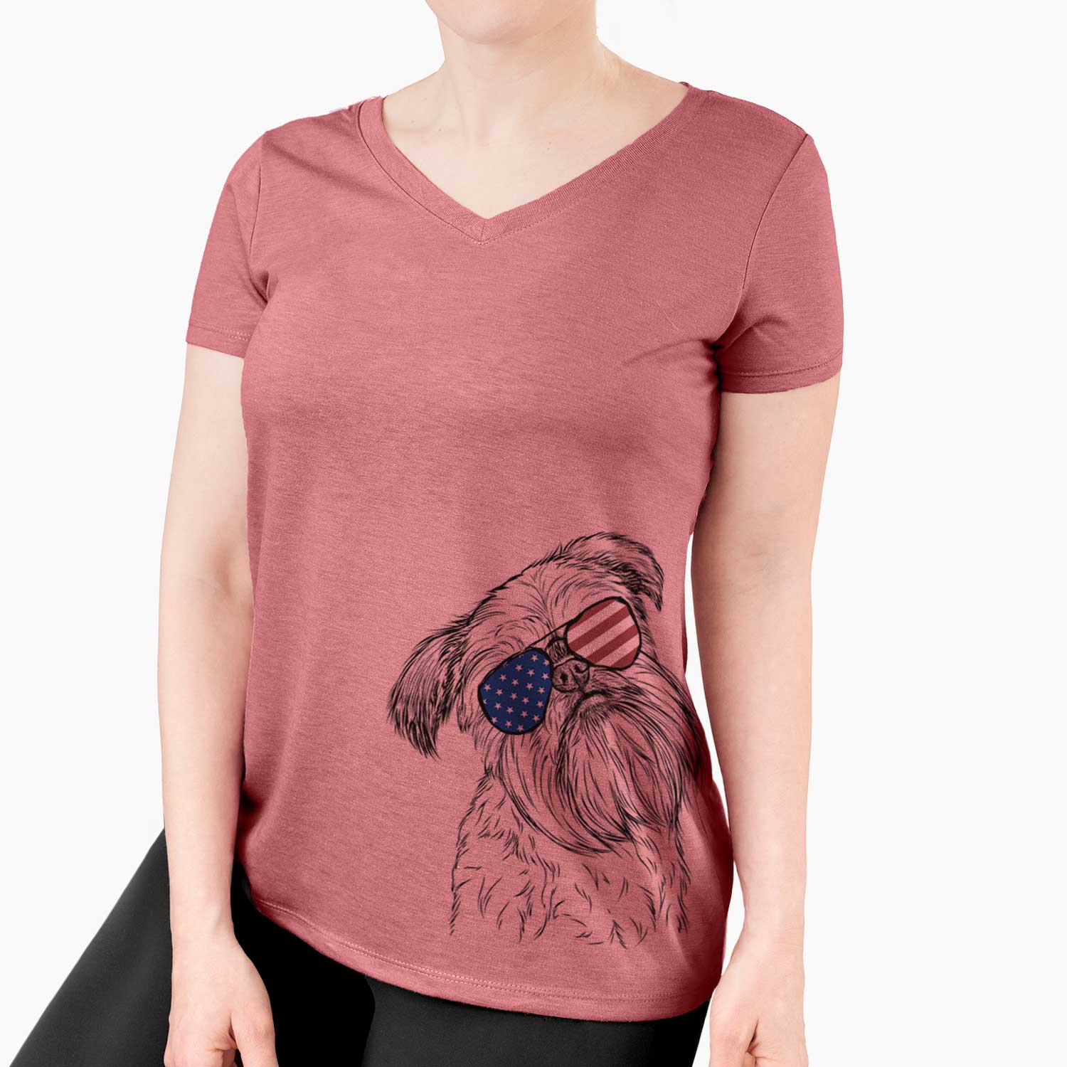 USA Jasper Joe the Brussels Griffon - Women's Perfect V-neck Shirt