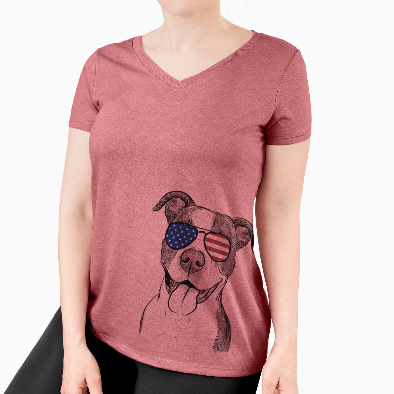 USA Jax the American Pitbull Terrier Mix - Women's Perfect V-neck Shirt