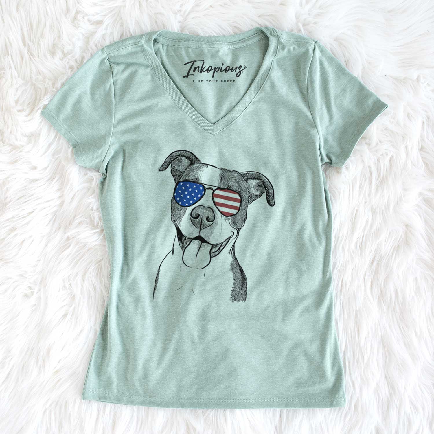 USA Jax the American Pitbull Terrier Mix - Women's Perfect V-neck Shirt