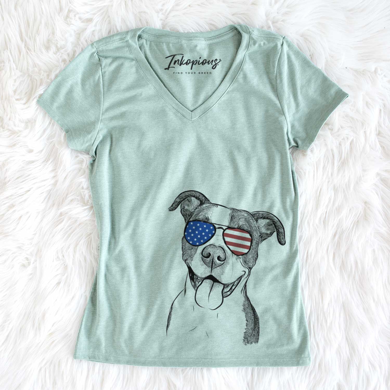 USA Jax the American Pitbull Terrier Mix - Women's Perfect V-neck Shirt