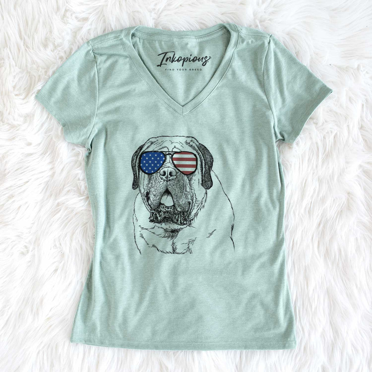 USA Jed the English Mastiff - Women's Perfect V-neck Shirt