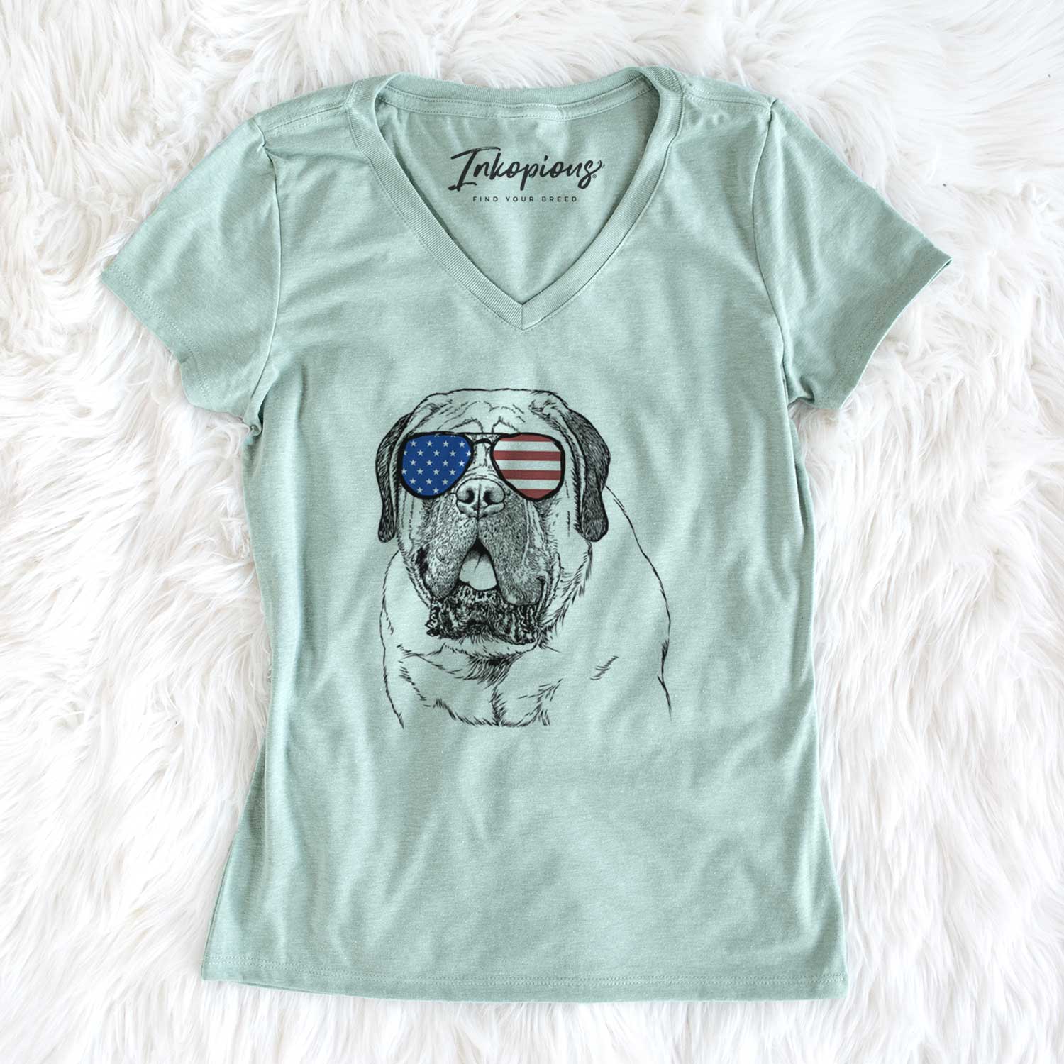 USA Jed the English Mastiff - Women's Perfect V-neck Shirt