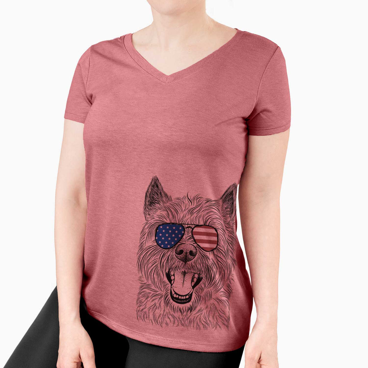 USA Jeff the Cairn Terrier - Women's Perfect V-neck Shirt