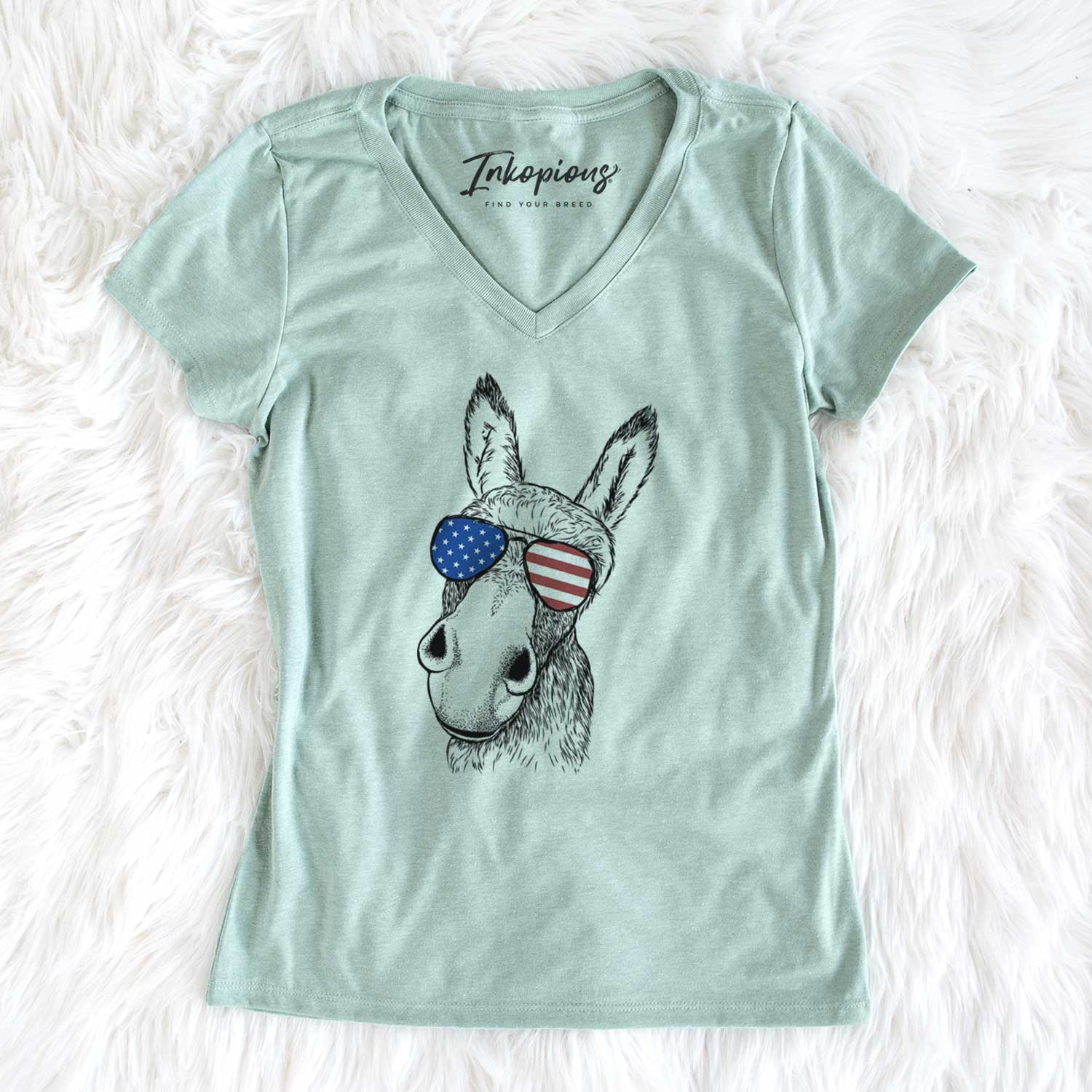 USA Jenny the Donkey - Women's Perfect V-neck Shirt