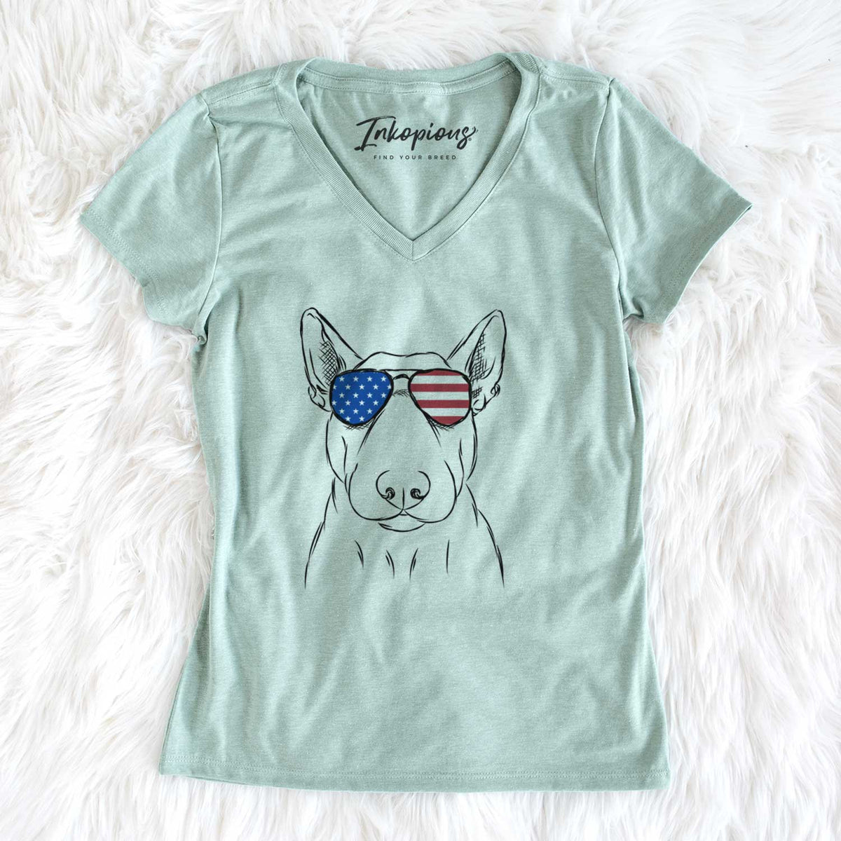 USA Jett the Bull Terrier - Women's Perfect V-neck Shirt