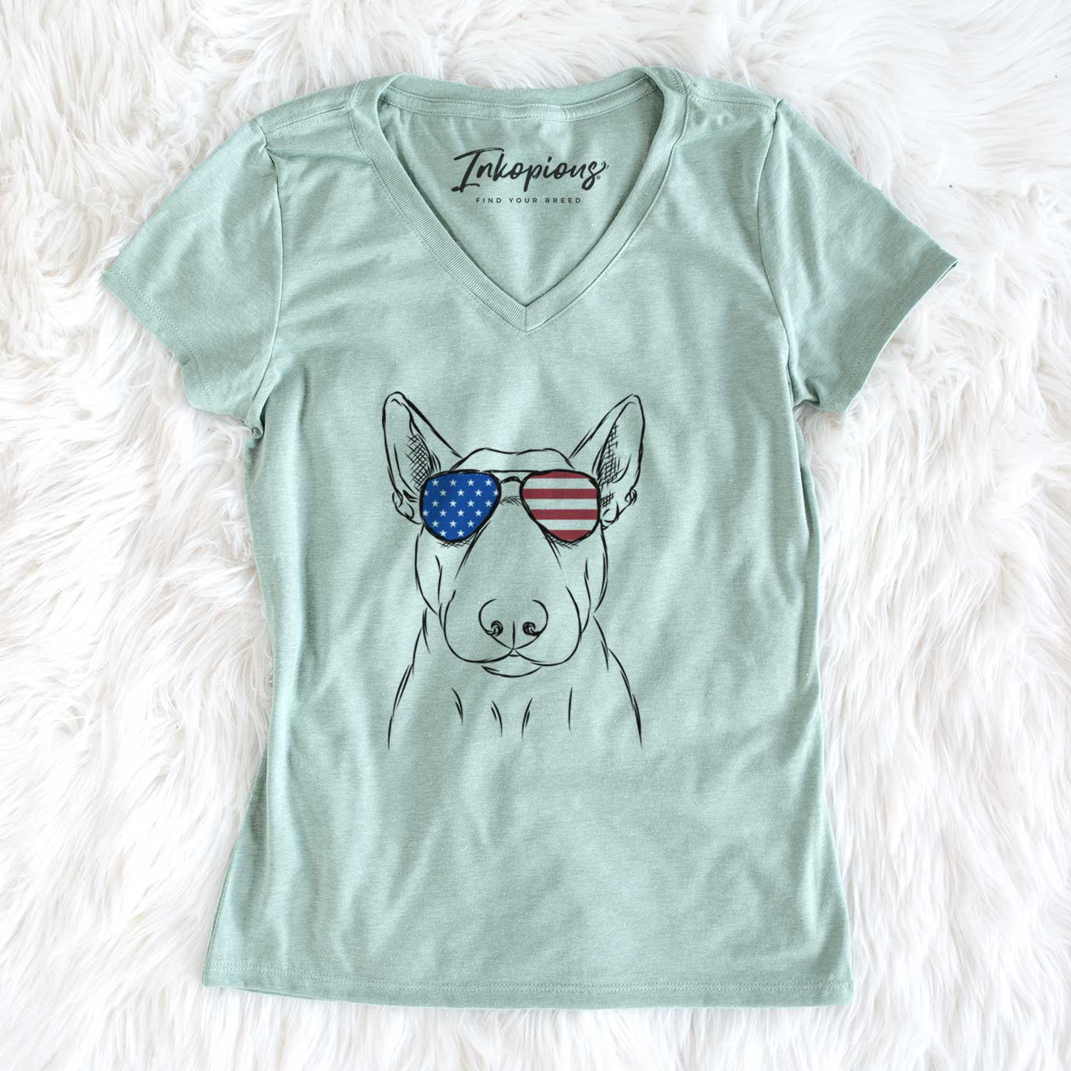 USA Jett the Bull Terrier - Women's Perfect V-neck Shirt