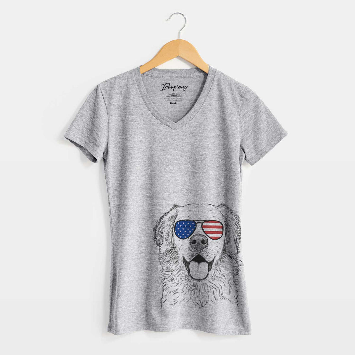 USA Juniper the Golden Retriever - Women's Perfect V-neck Shirt