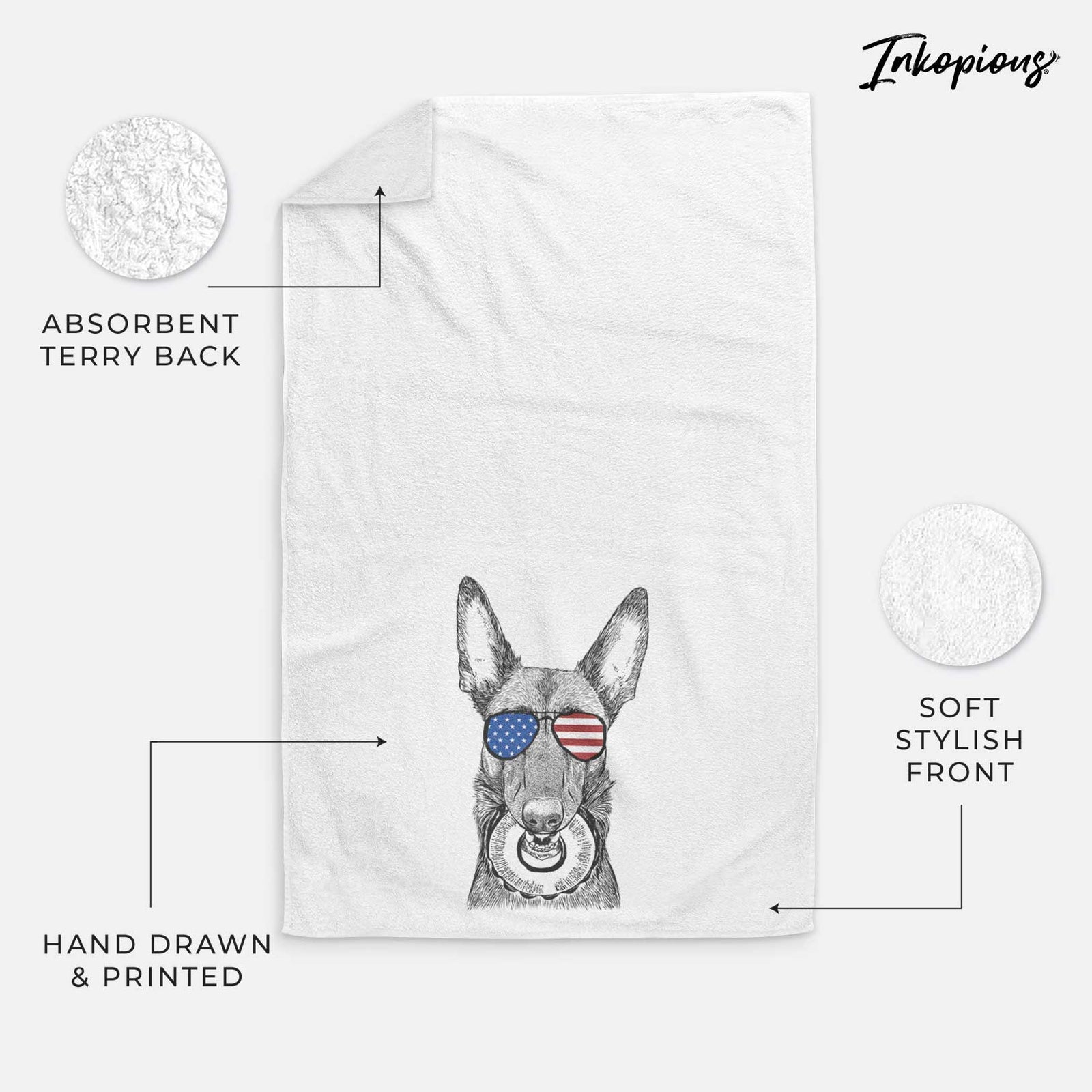 Juno the Belgian Malinois Decorative Hand Towel