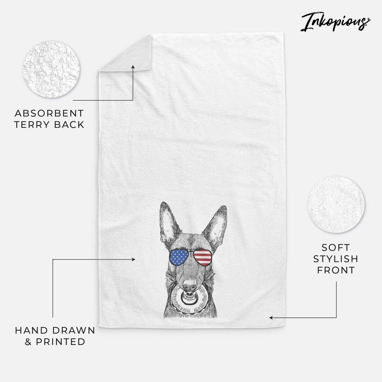 Juno the Belgian Malinois Decorative Hand Towel