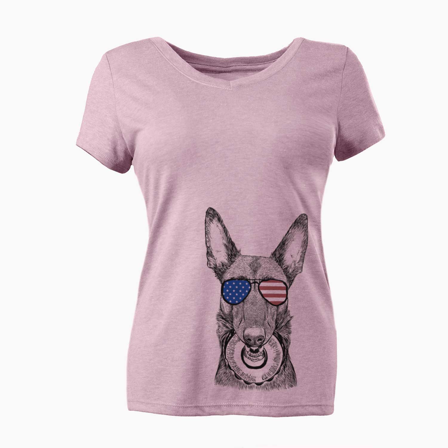 USA Juno the Belgian Malinois - Women's Perfect V-neck Shirt