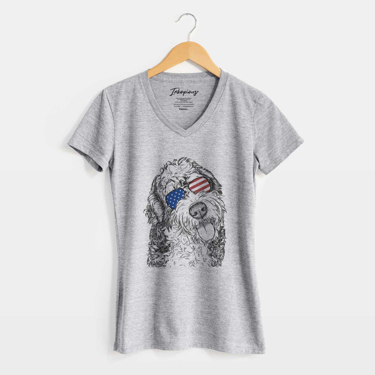 USA Kaci the Bernedoodle - Women&#39;s Perfect V-neck Shirt