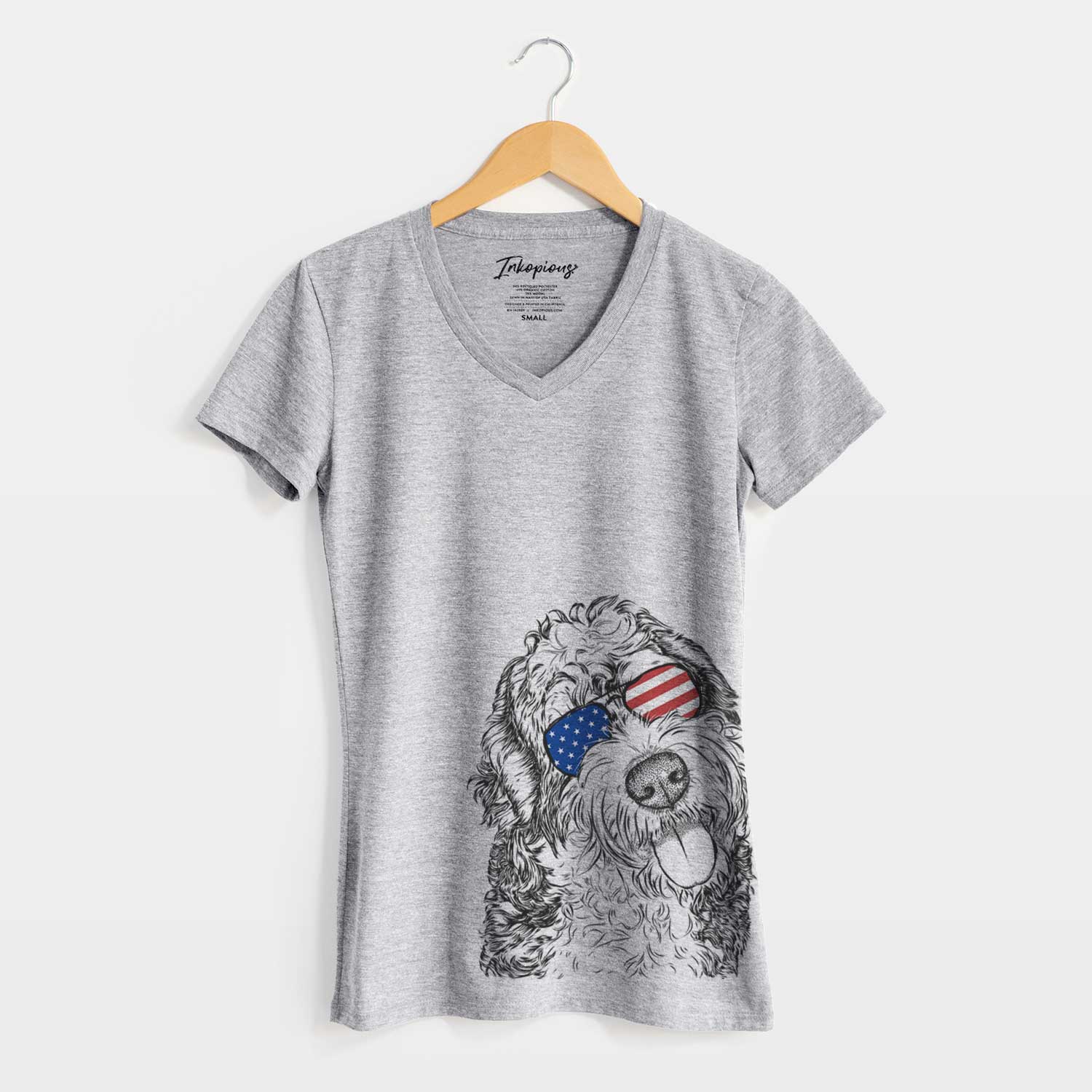 USA Kaci the Bernedoodle - Women's Perfect V-neck Shirt