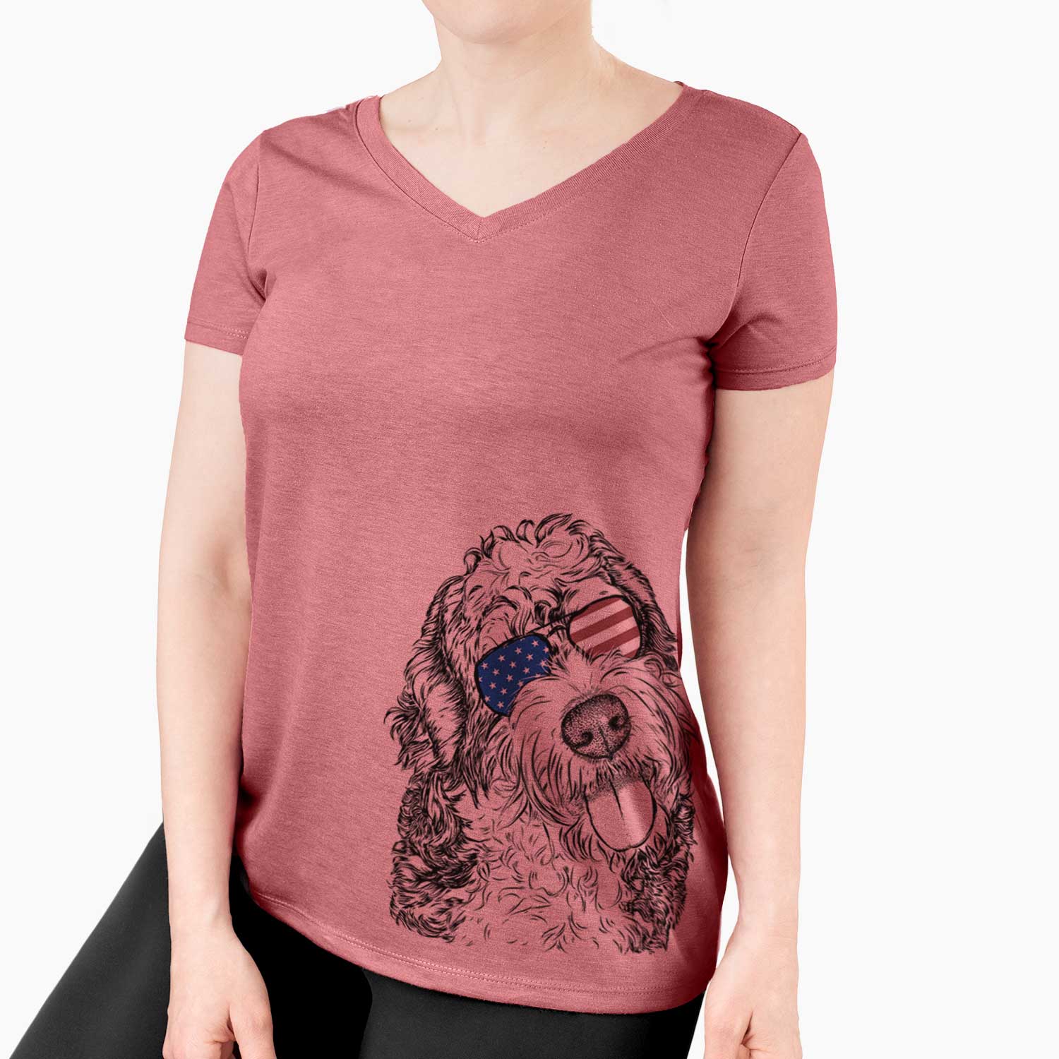 USA Kaci the Bernedoodle - Women's Perfect V-neck Shirt