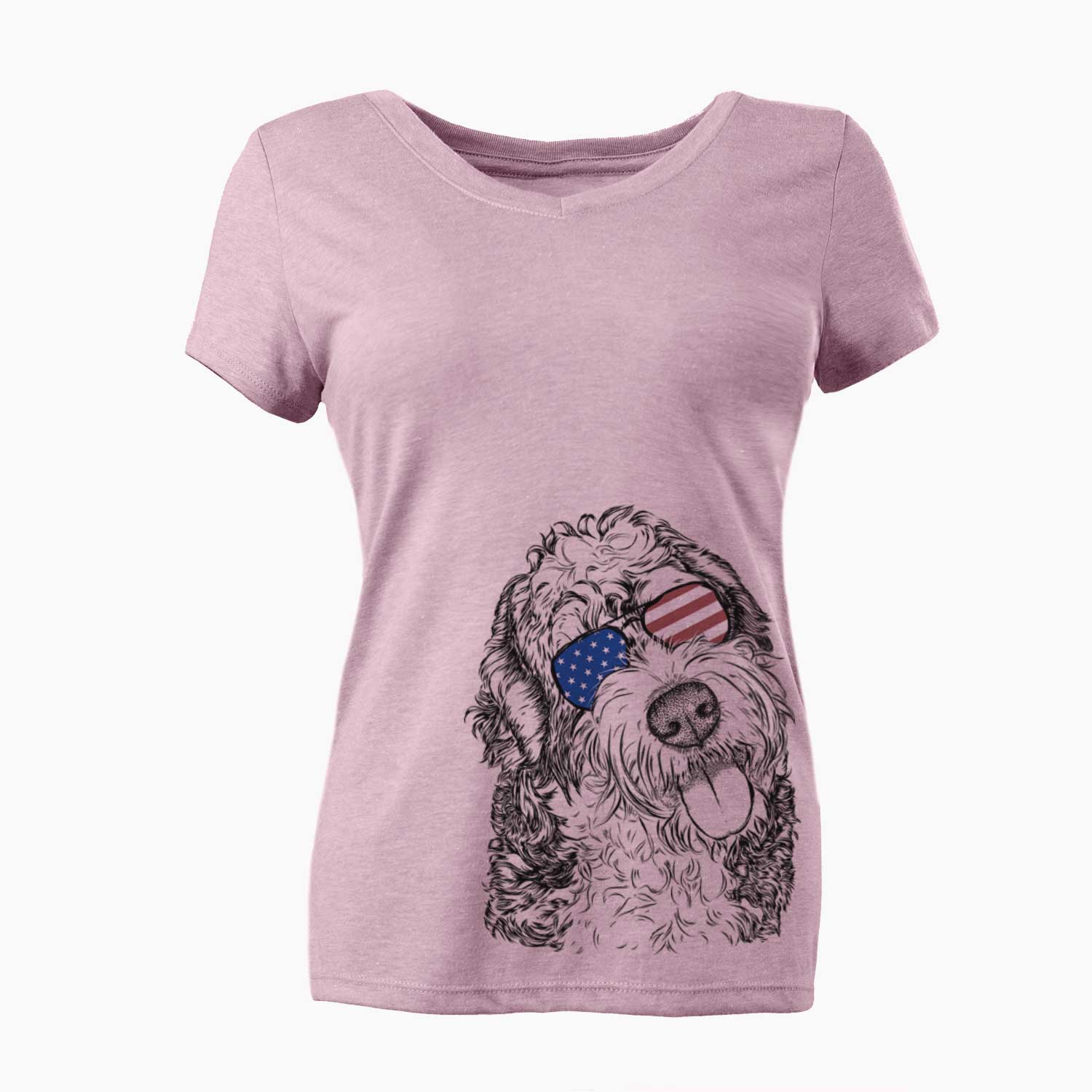 USA Kaci the Bernedoodle - Women's Perfect V-neck Shirt