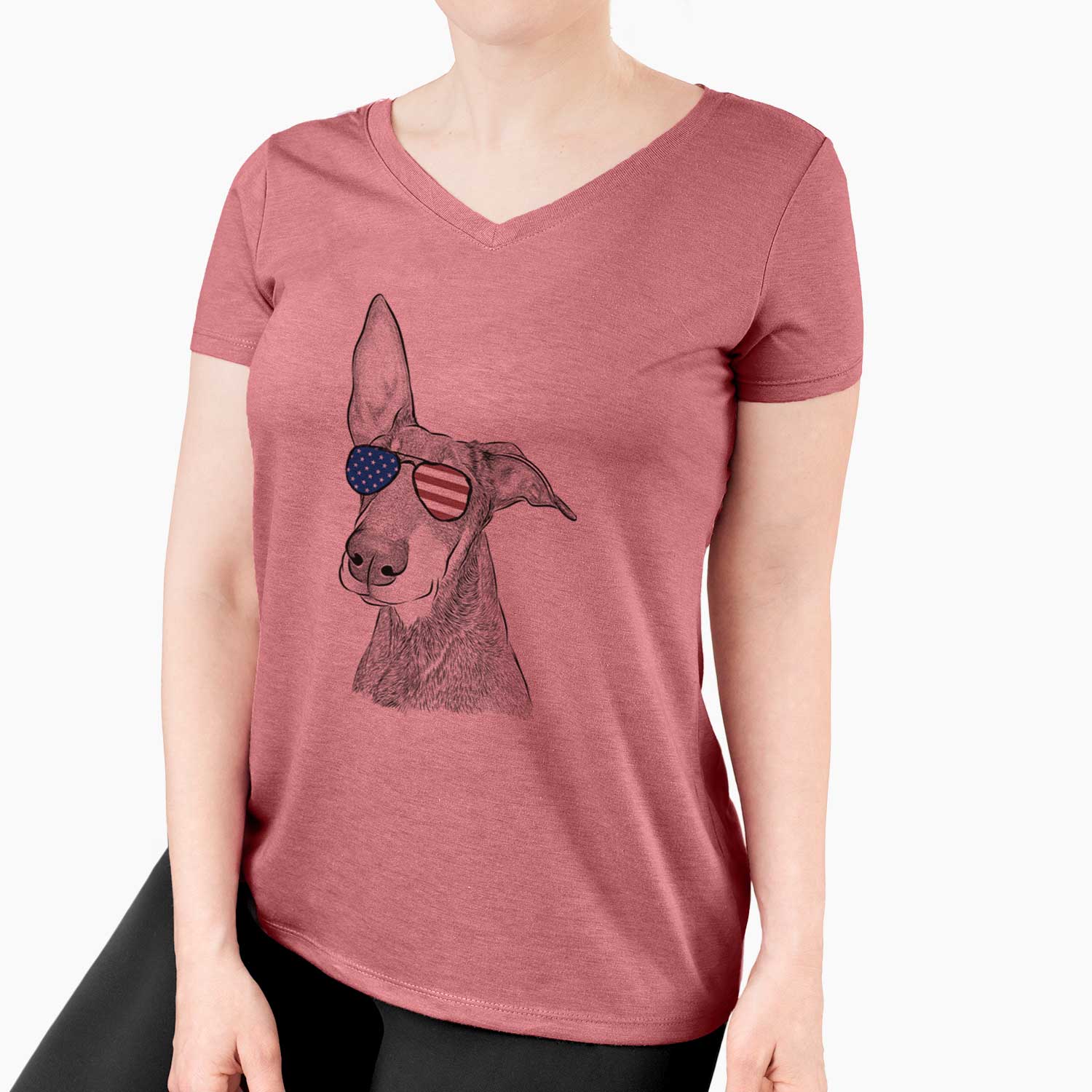 USA Kain the Doberman Pinscher - Women's Perfect V-neck Shirt