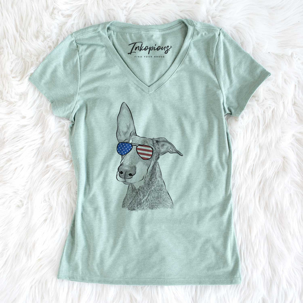 USA Kain the Doberman Pinscher - Women's Perfect V-neck Shirt