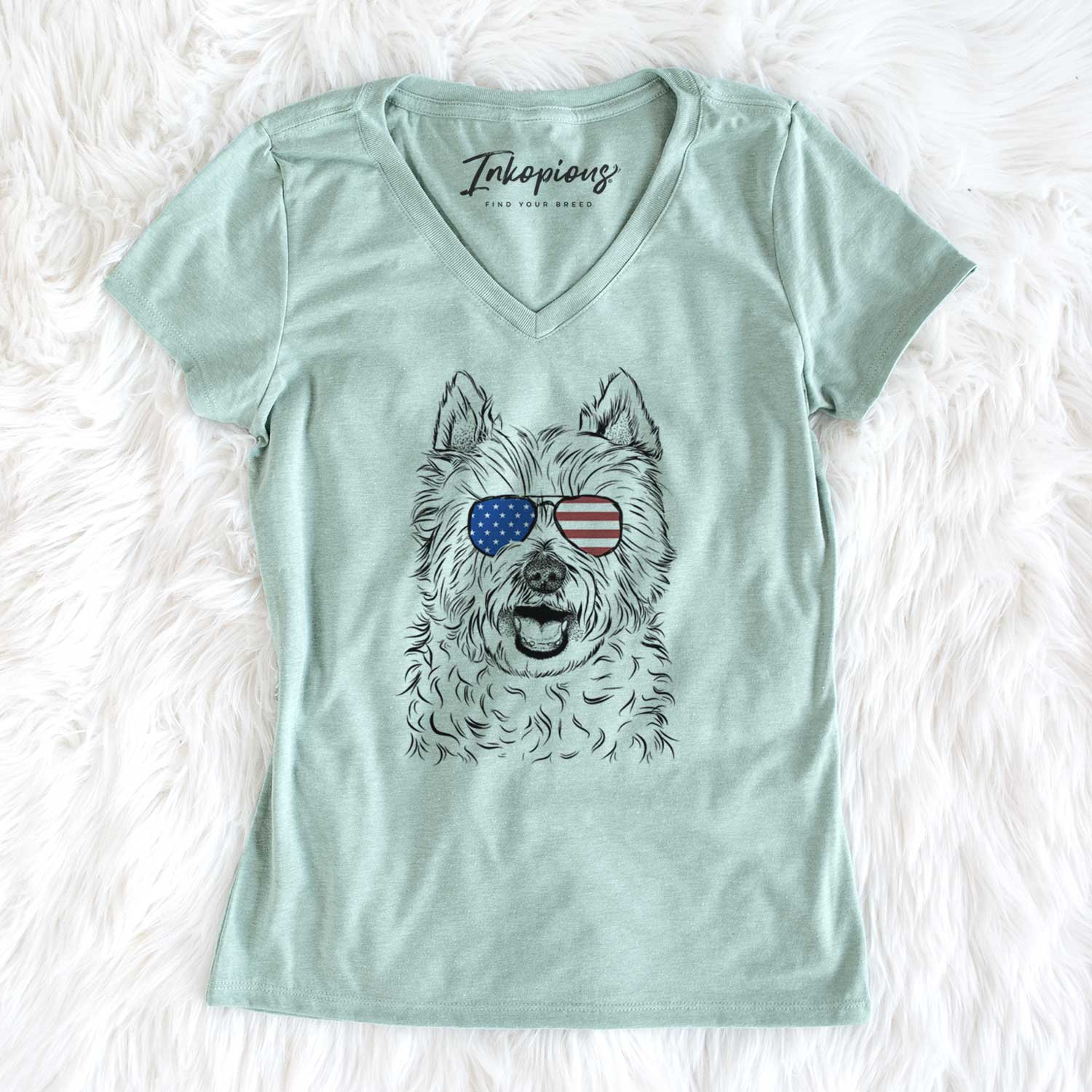 USA Kami the West Highland Terrier - Women's Perfect V-neck Shirt