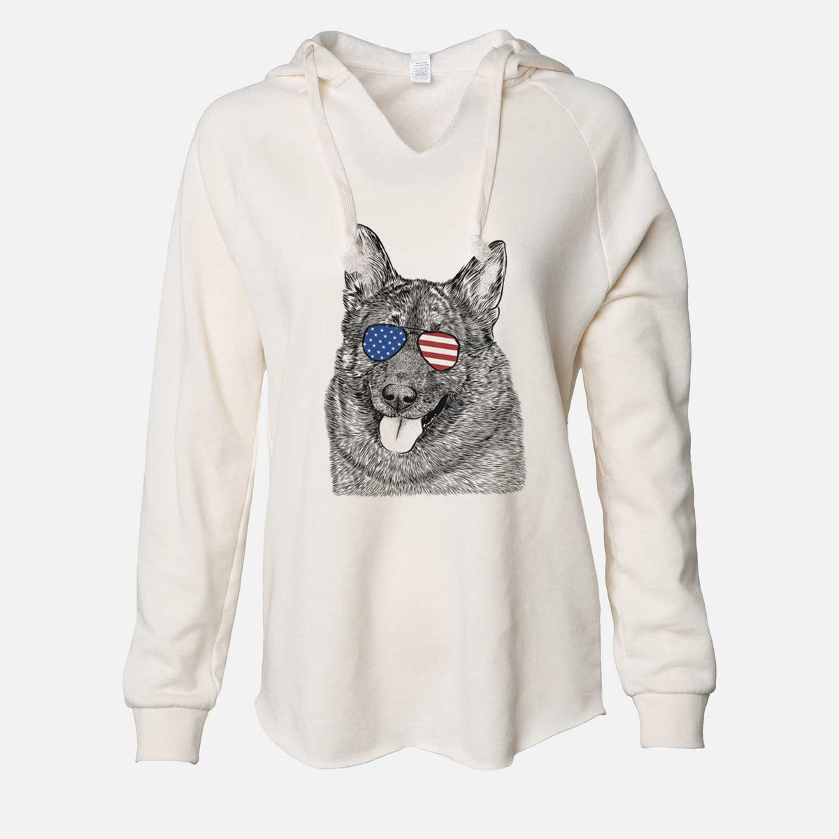 USA Kasia the Norwegian Elkhound - Cali Wave Hooded Sweatshirt