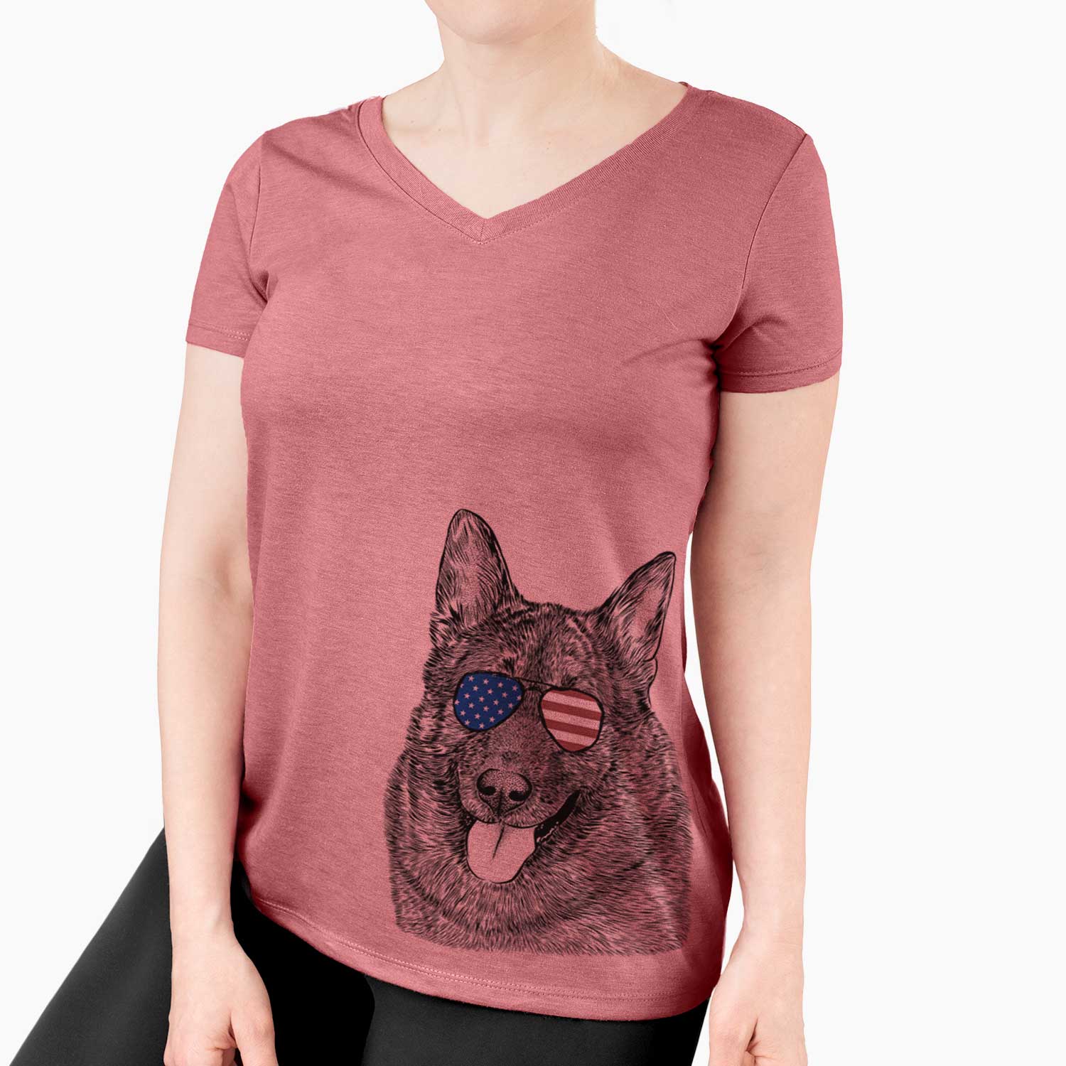 USA Kasia the Norwegian Elkhound - Women's Perfect V-neck Shirt