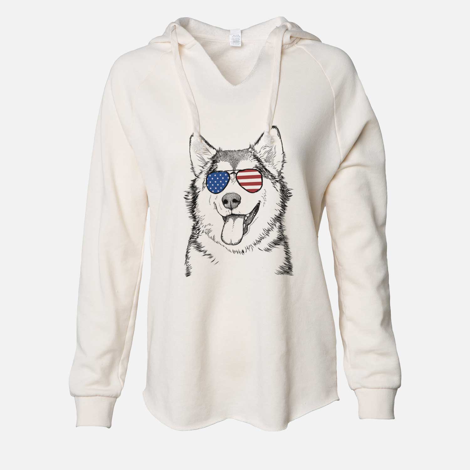 USA Kaskae the Alaskan Malamute - Cali Wave Hooded Sweatshirt