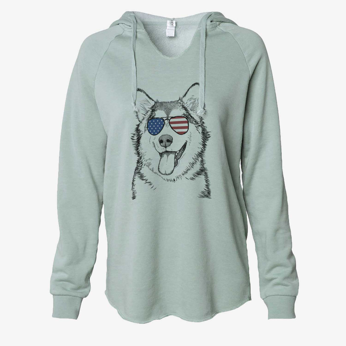 USA Kaskae the Alaskan Malamute - Cali Wave Hooded Sweatshirt