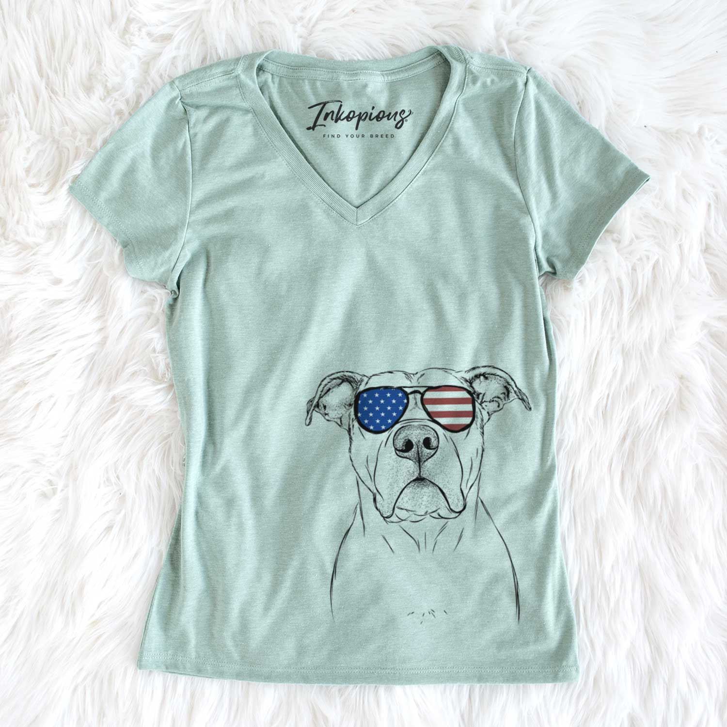 USA KiaOra the Pitbull Mix - Women's Perfect V-neck Shirt