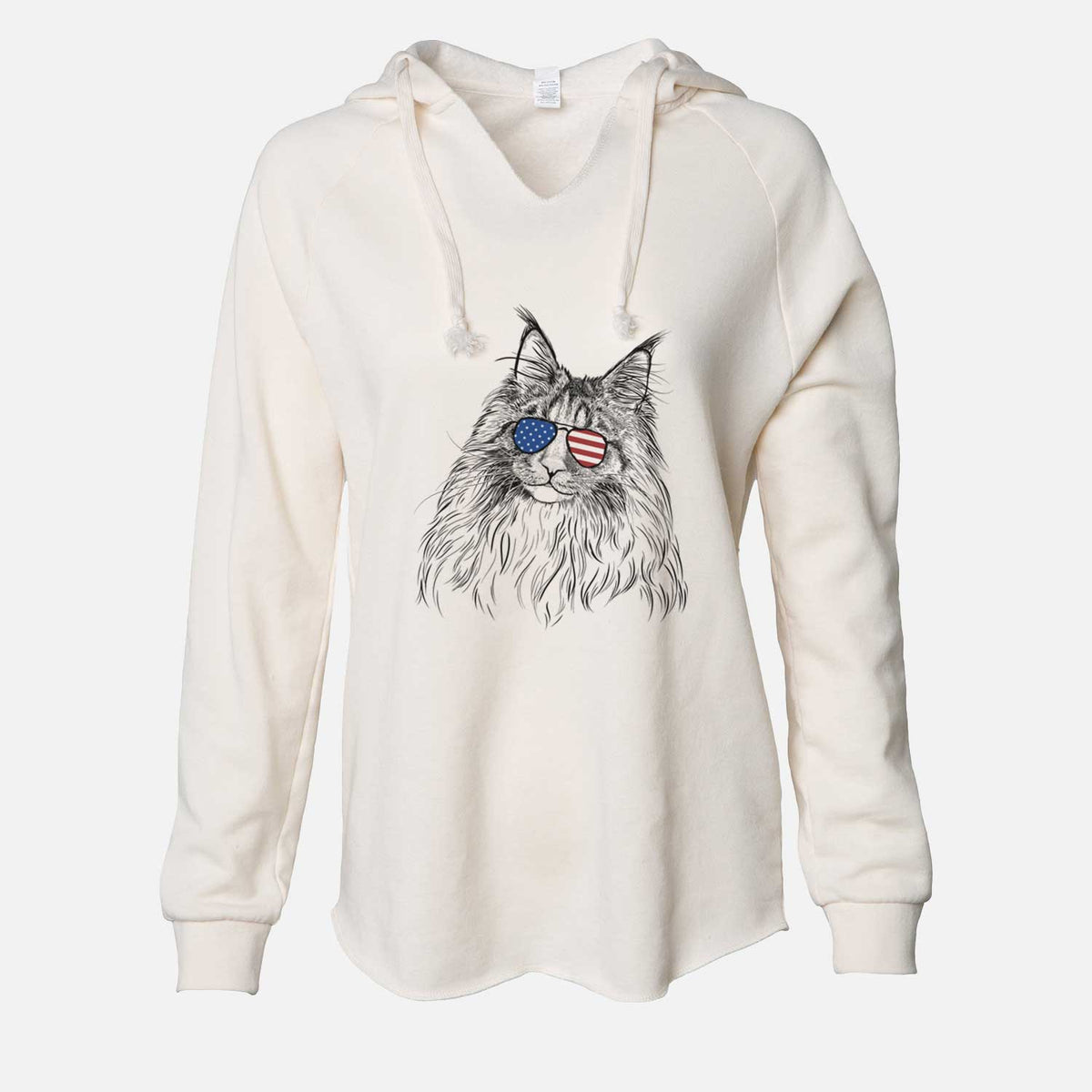 USA Kiki the Maine Coon Cat - Cali Wave Hooded Sweatshirt