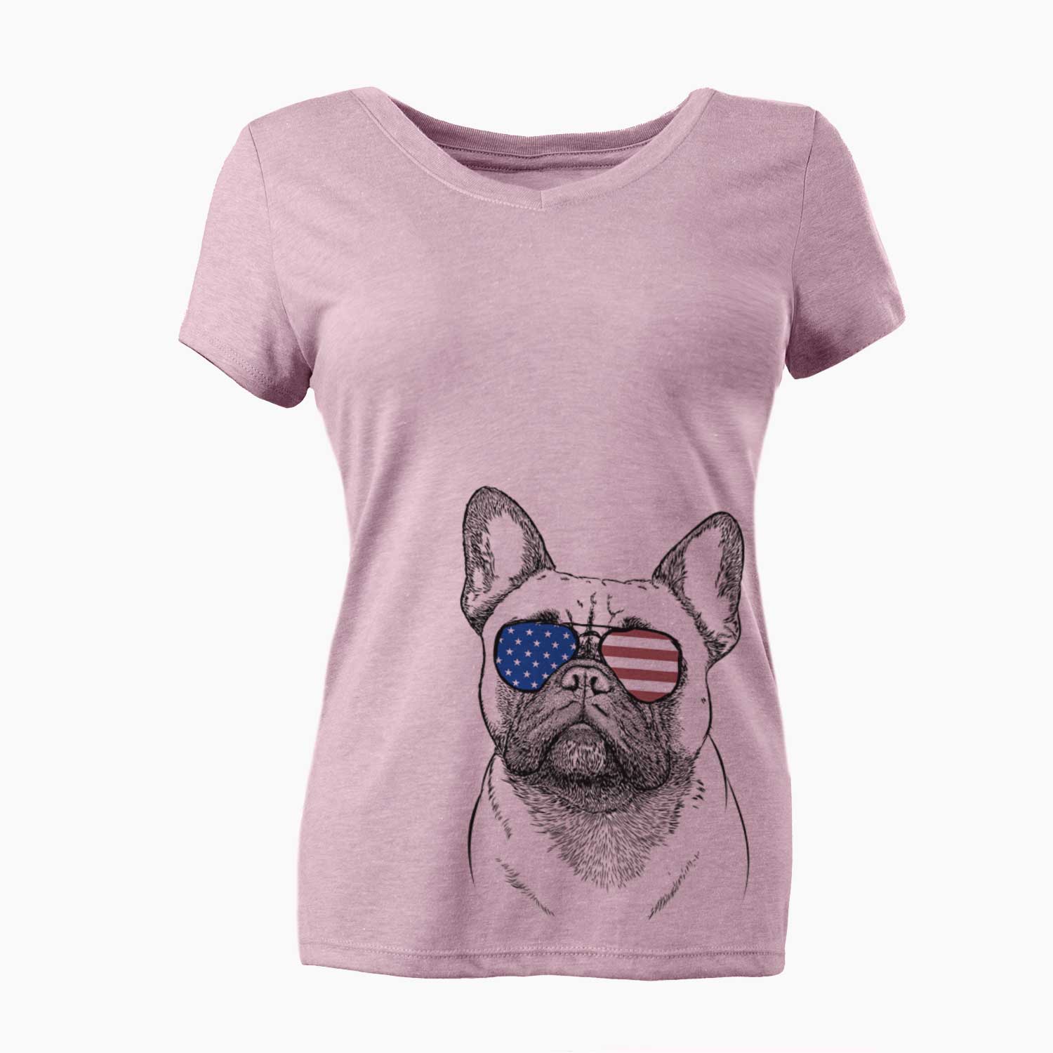 USA Kingsleigh the French Bulldog - Women's Perfect V-neck Shirt
