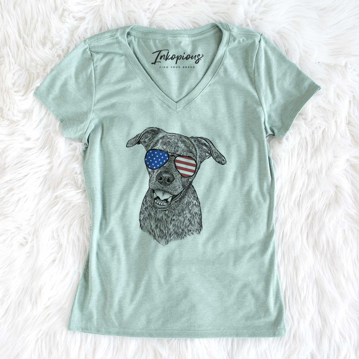 USA Kirby the Mountain Cur Mix - Women's Perfect V-neck Shirt