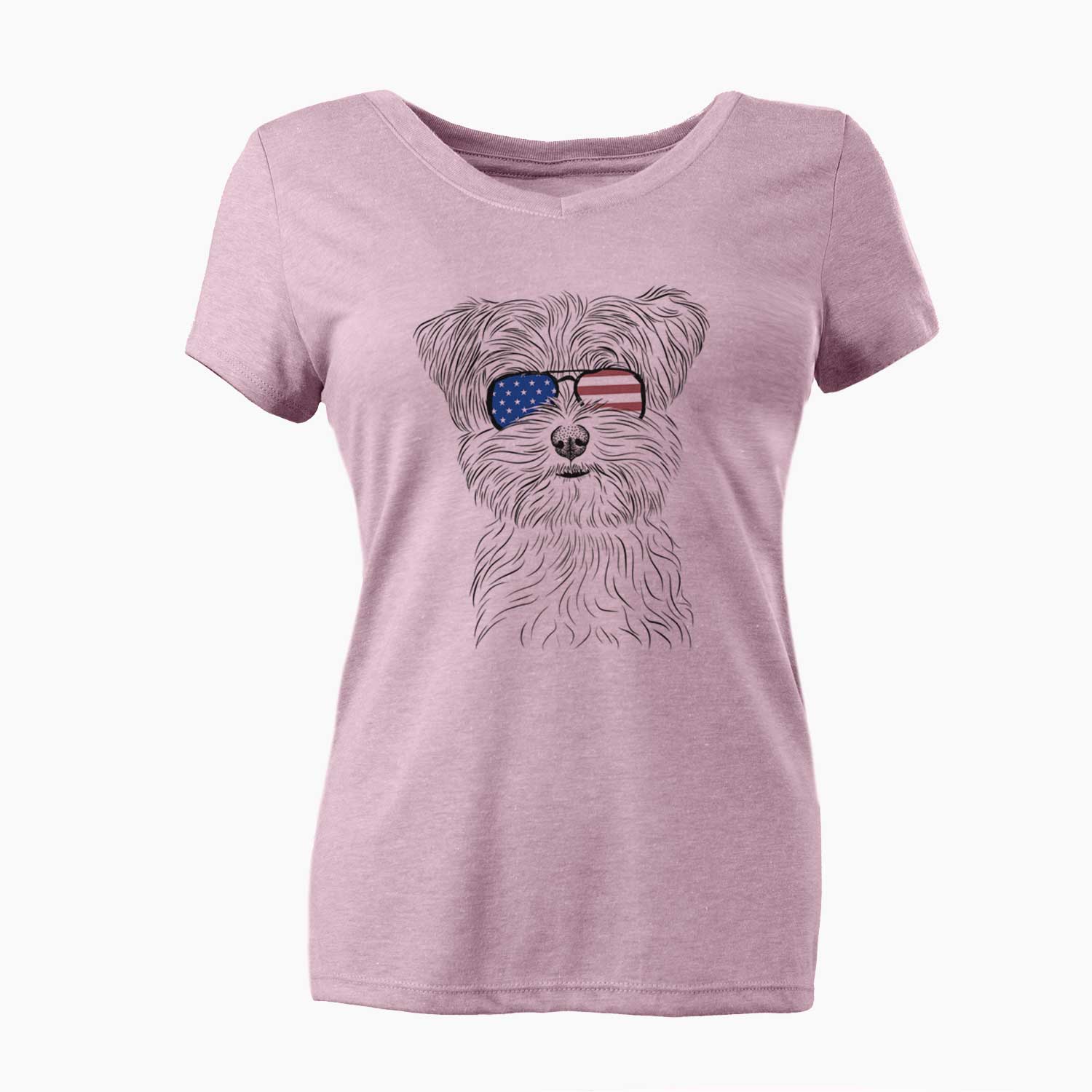 USA Kiwi the Morkie - Women's Perfect V-neck Shirt