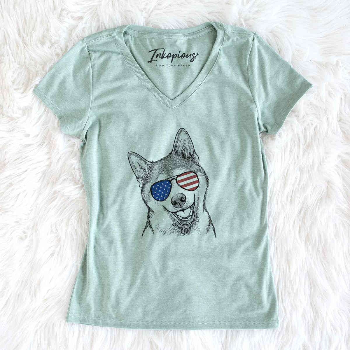 USA Koby the Shiba Inu - Women's Perfect V-neck Shirt