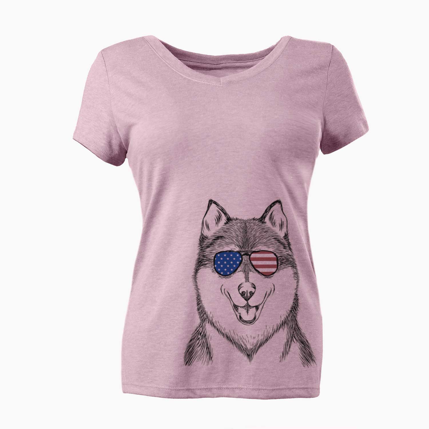 USA Koda the Siberian Husky - Women's Perfect V-neck Shirt