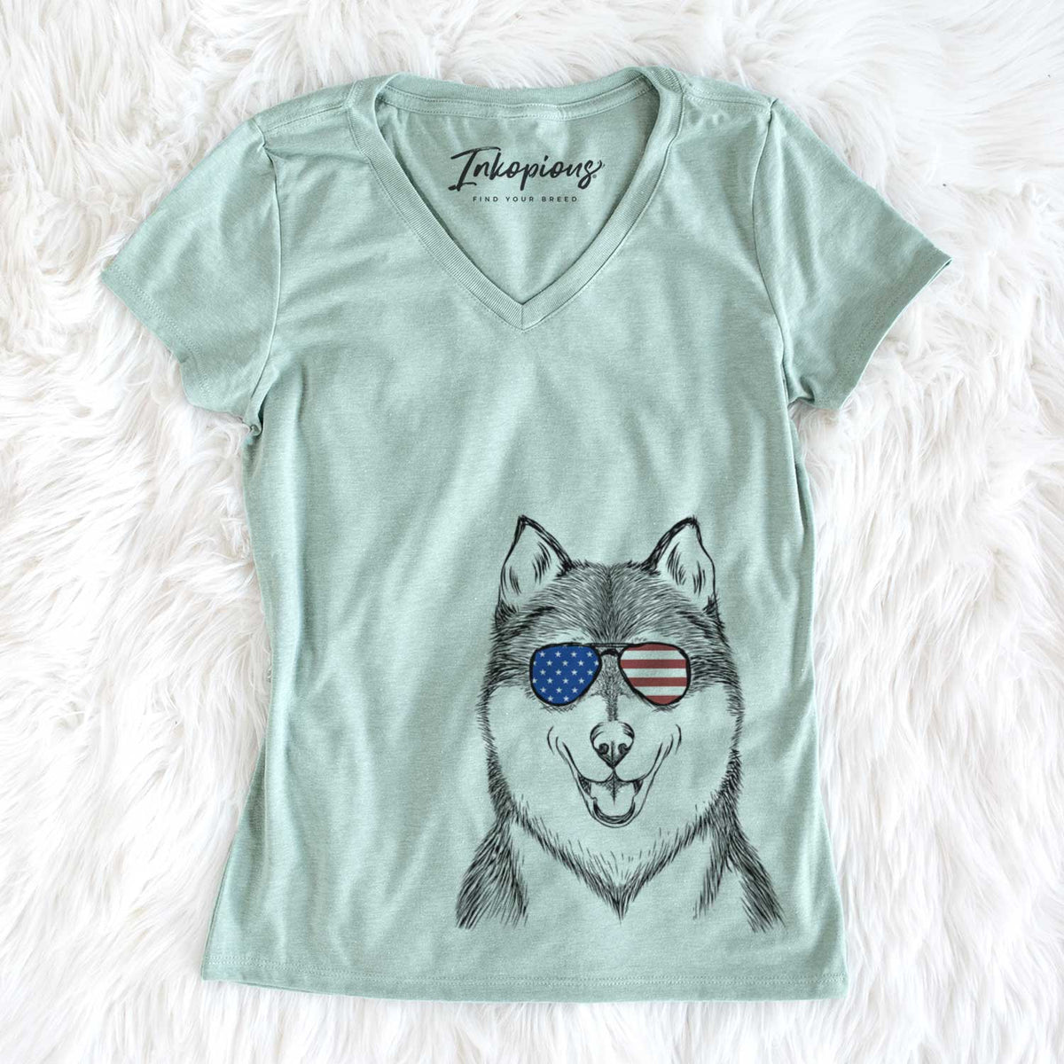 USA Koda the Siberian Husky - Women's Perfect V-neck Shirt