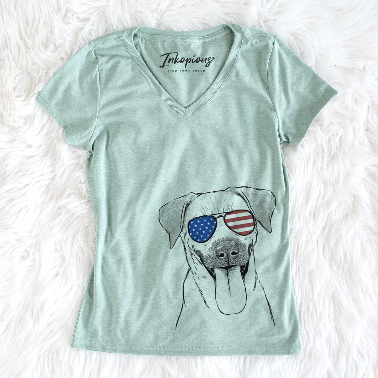 USA Koda the Black Mouth Cur - Women's Perfect V-neck Shirt