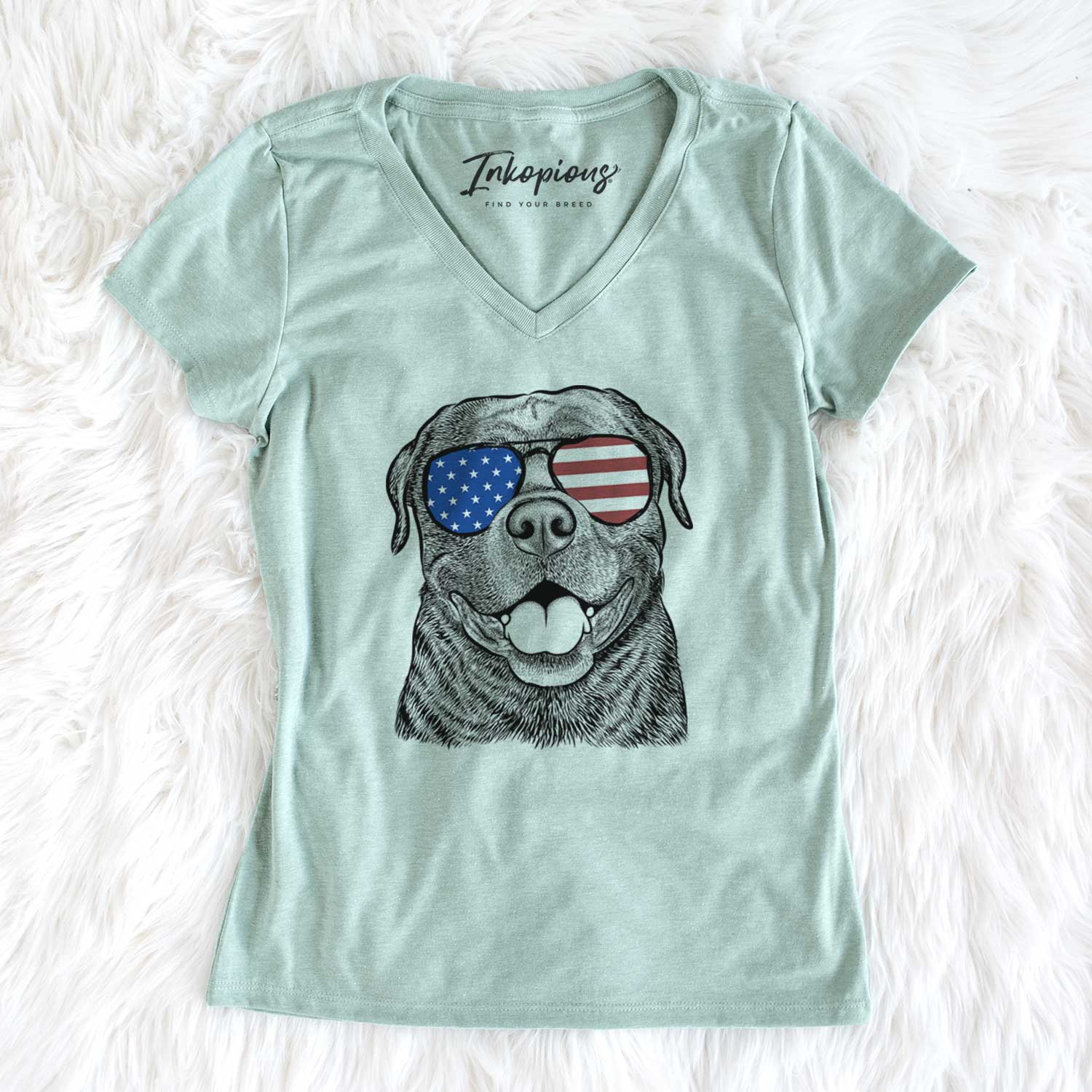 USA Kojak the Rottweiler - Women's Perfect V-neck Shirt