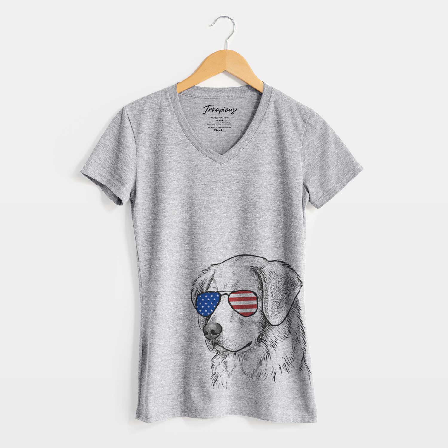 USA Kula the Golden Retriever - Women's Perfect V-neck Shirt