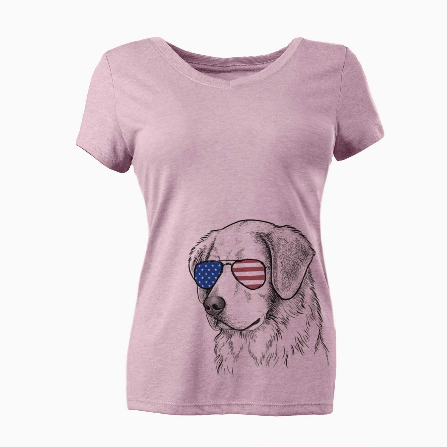 USA Kula the Golden Retriever - Women's Perfect V-neck Shirt