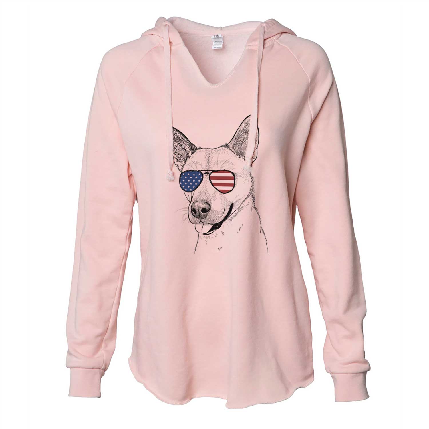 USA Kulfi the Jindo Shiba Inu Mix - Cali Wave Hooded Sweatshirt