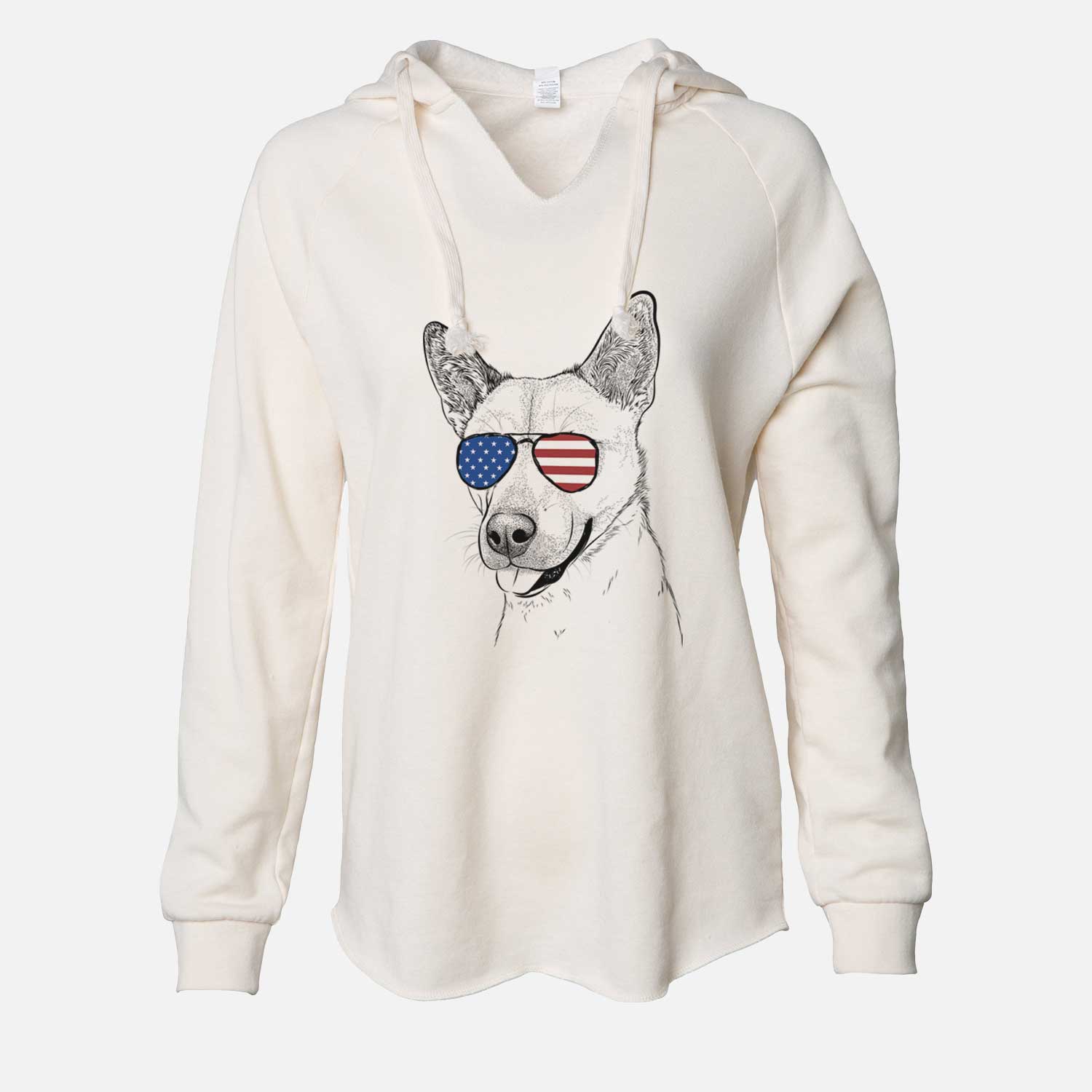 USA Kulfi the Jindo Shiba Inu Mix - Cali Wave Hooded Sweatshirt