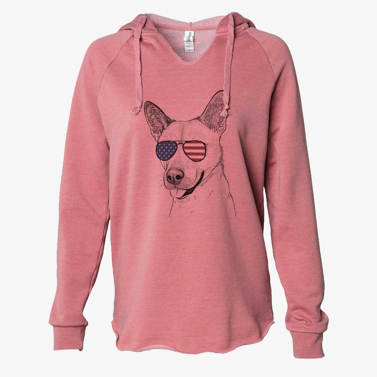 USA Kulfi the Jindo Shiba Inu Mix - Cali Wave Hooded Sweatshirt