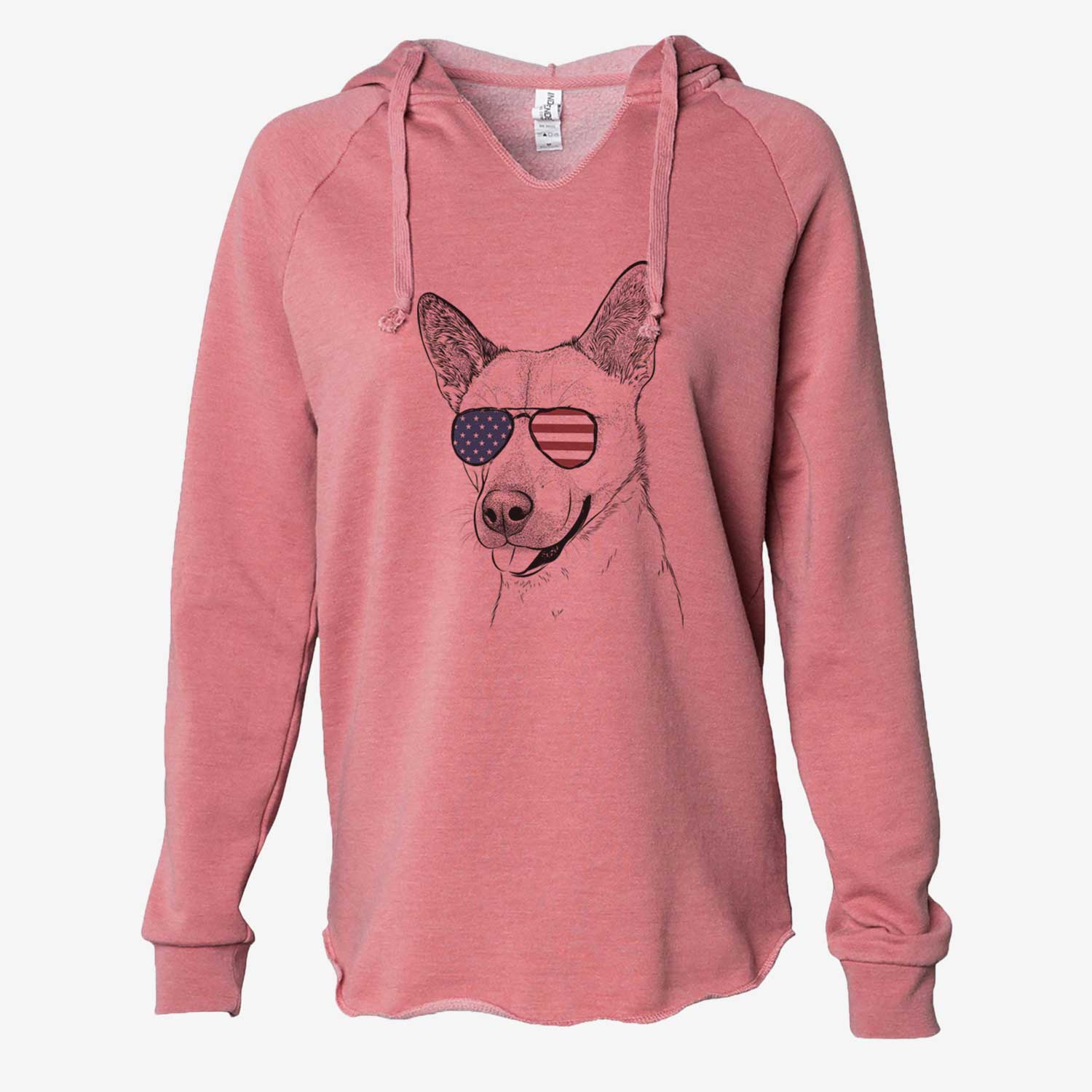 USA Kulfi the Jindo Shiba Inu Mix - Cali Wave Hooded Sweatshirt